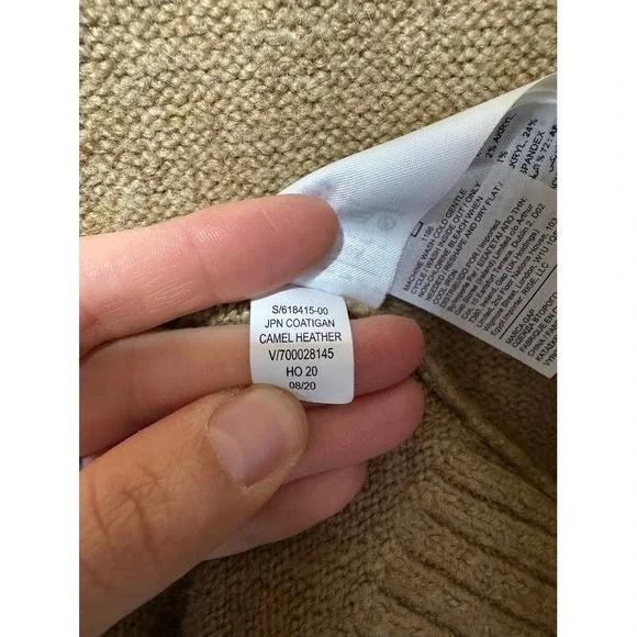 GAP Women Camel Heather Long Open Front Cardigan Sweater Size L - Picture 8 of 10